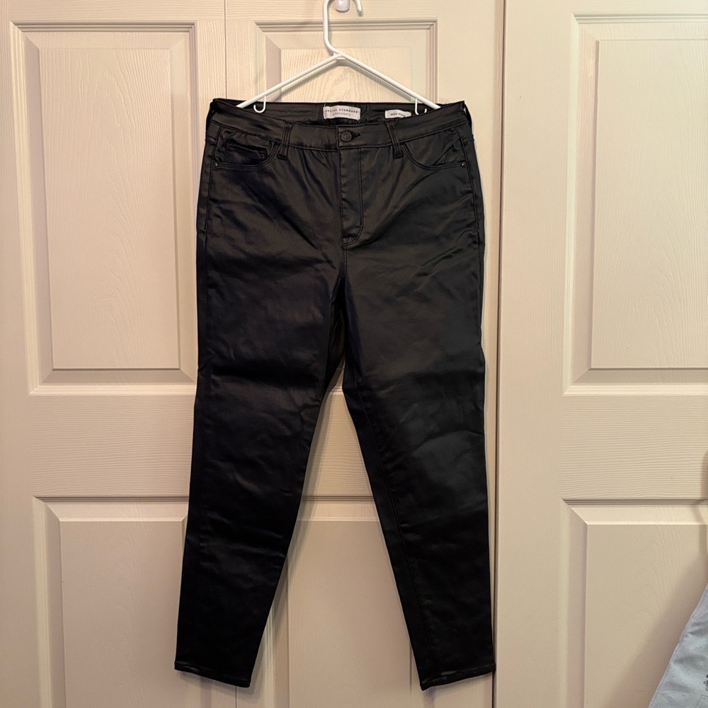 Size 14 Black Slim Fit faux leather Pants